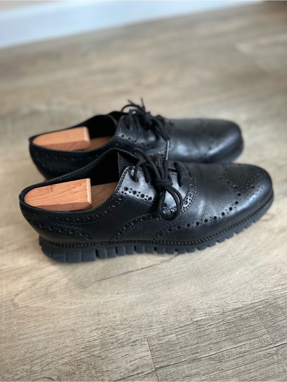 Cole Haan ZERØGRAND Wingtip Oxford Dress Shoes Black Leather Men’s Size 9